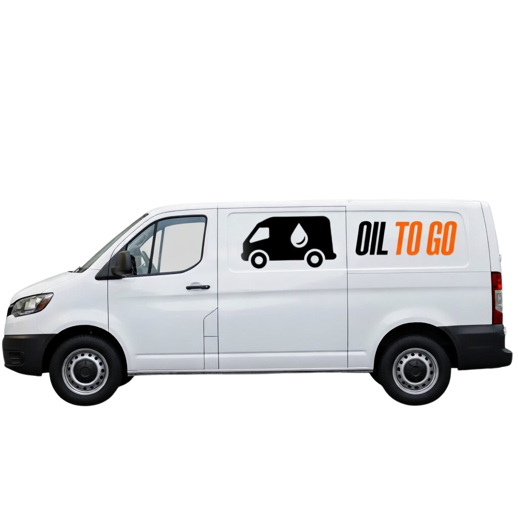 White Oil To Go service van with the logo on the side